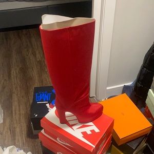 Gucci Red Heeled Boots